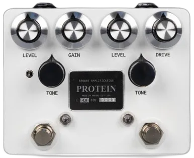 Amplification The Protein V4 Dual Overdrive Pedal in White