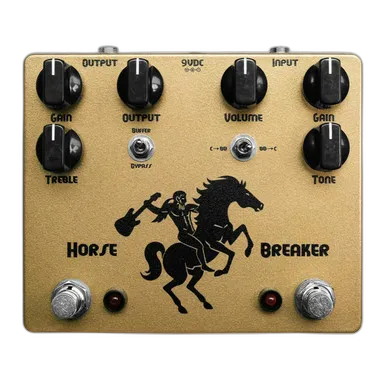 Horse Breaker Overdrive Pedal in Gold