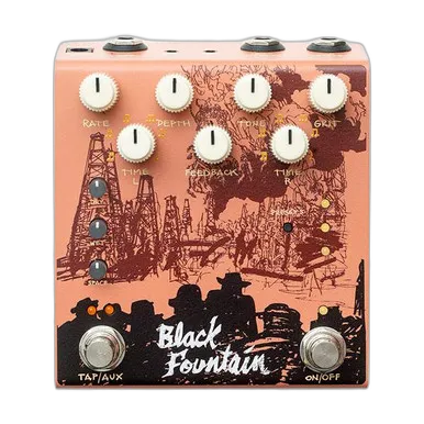 Blood Noise Endeavors Black Fountain Stereo Delay Pedal in Terracotta