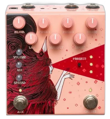 Blood Noise Endeavors Dark Star Stereo Reverb Pedal in Pink