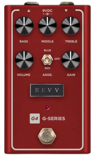 Amplification G4 V2 Preamp Overdrive & Distortion Pedal in Red
