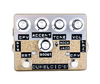 Music Dumbloid Boost Overdrive Pedal in Gold Hammertone