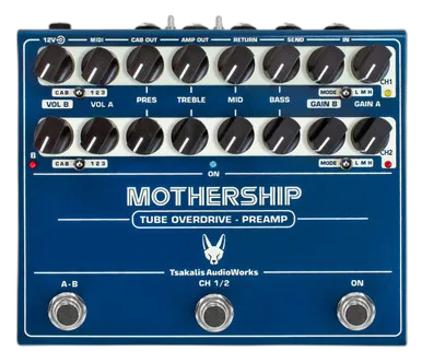 AudioWorks MOTHERSHIP Dual Channel Tube Overdrive Preamp with Cab Sim and MIDI Control