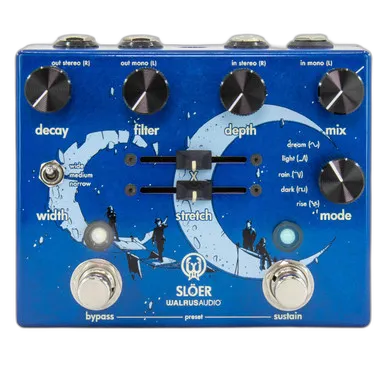 Audio Slöer Stereo Ambient Reverb Pedal in Blue